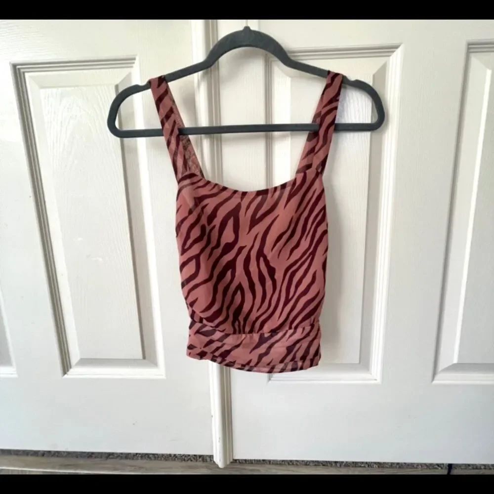 ASTR cross back zebra animal print tank top